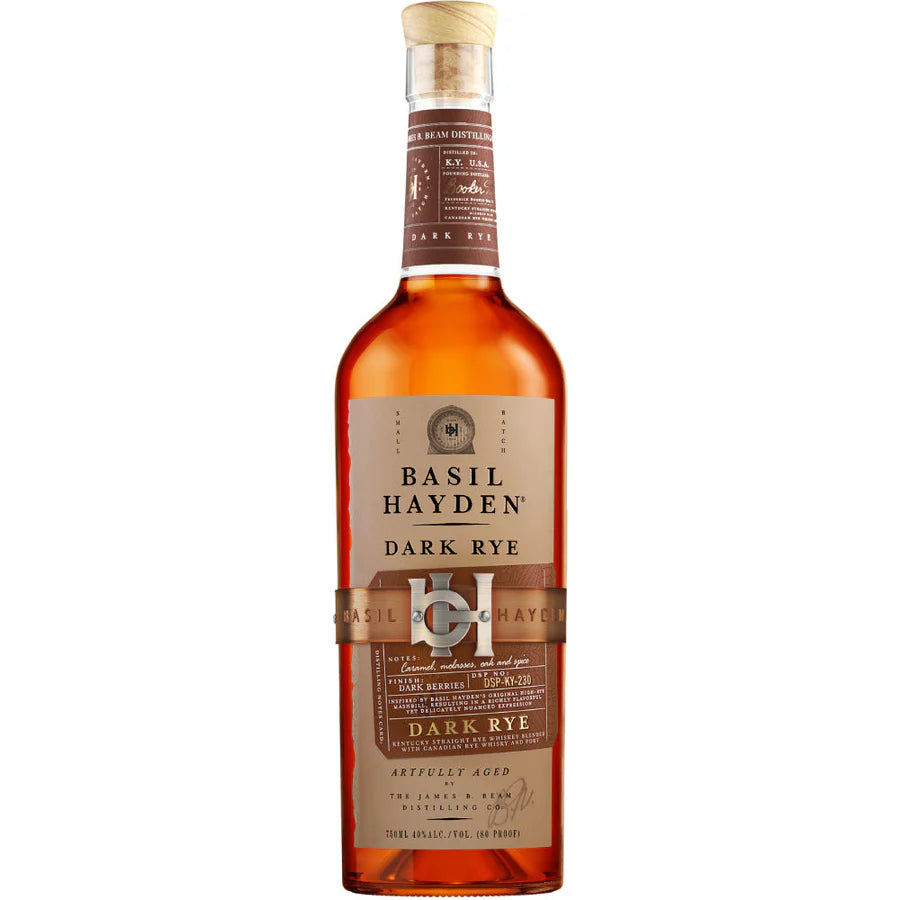 Basil Hayden Dark Rye Whiskey 750ml bottle