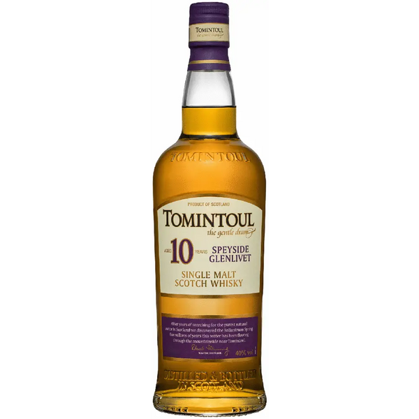 Tomintoul 10 Year Single Malt Scotch Whisky 750ml front bottle