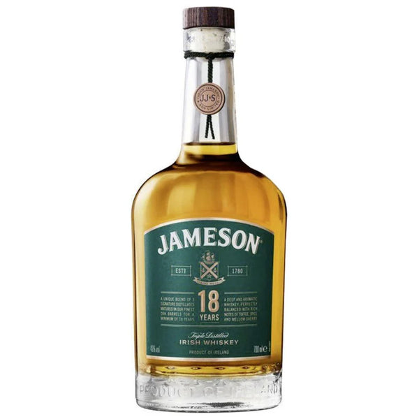 Jameson 18 Year Blended Irish Whiskey 750ml front bottle