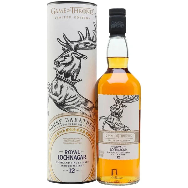 Game of Thrones House Baratheon Royal Lochnagar 12 Year Old Single Malt Scotch Whisky 750ml crowned stag label