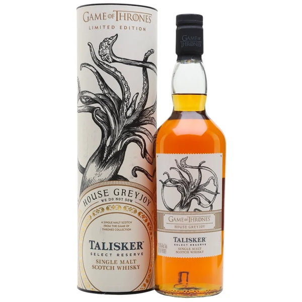 Game of Thrones House Greyjoy Talisker Select Reserve Single Malt Scotch Whisky 750ml kraken label