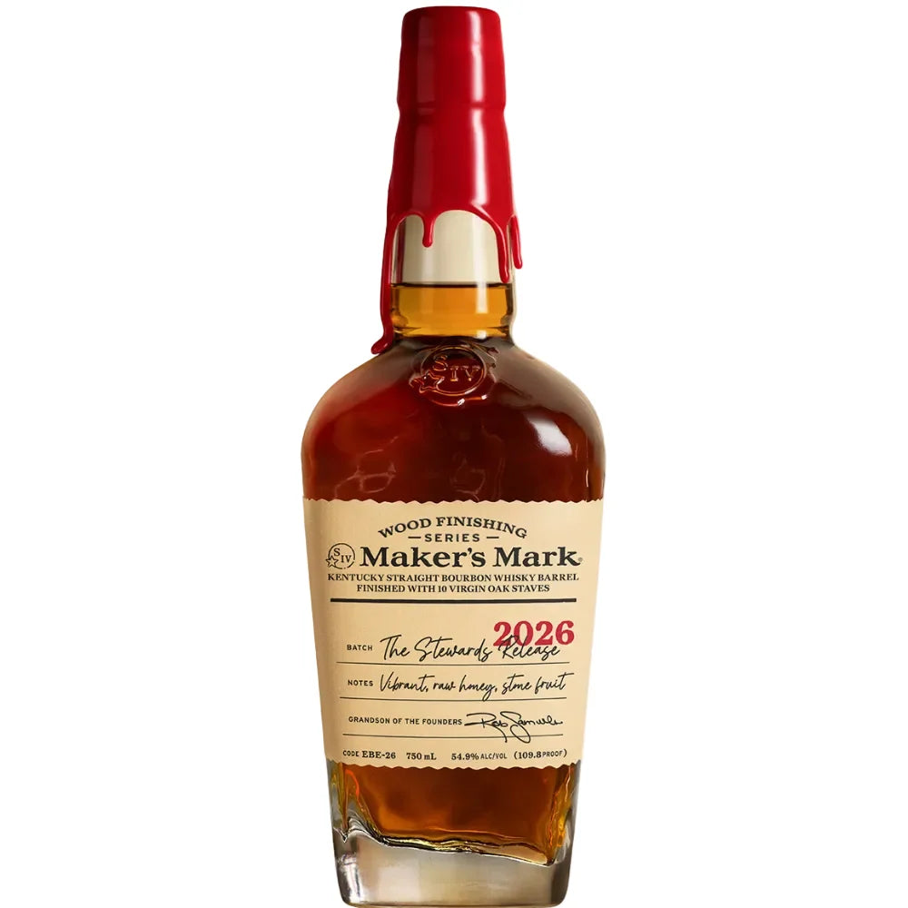 Maker's Mark The Stewards Release Wood Finishing Series 2026 750ml red wax bottle