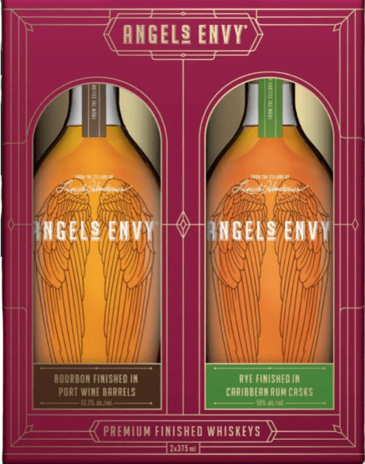 Angel's Envy Combo - Straight Bourbon and Rye Whiskey 375 ML Gift Pack - Liquor On Broadway