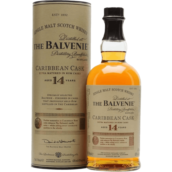 The Balvenie Caribbean Cask 14 Year Old Speyside Single Malt Scotch Whisky 750ml bottle