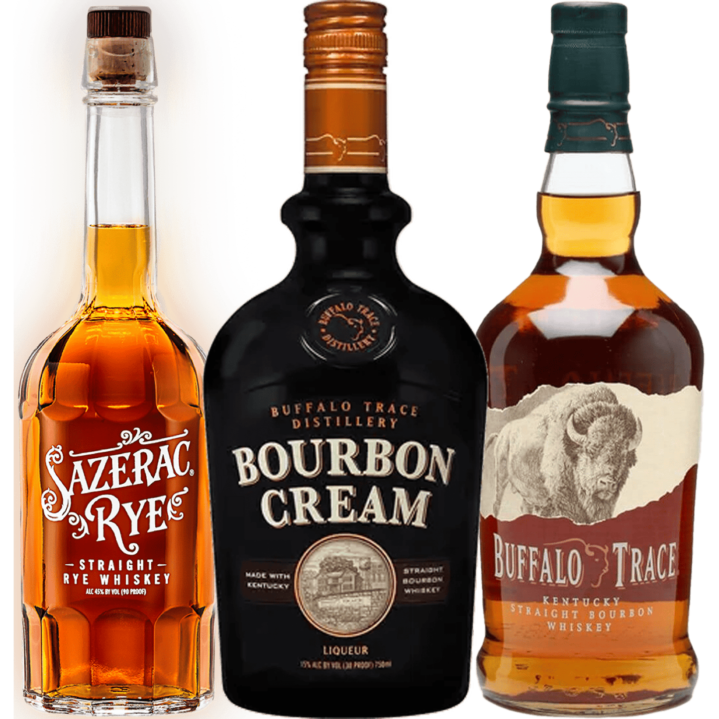 Buffalo Trace Distillery Combo Set (Buffalo Trace, Sazerac Rye, Buffalo Trace Bourbon Cream) - Liquor On Broadway