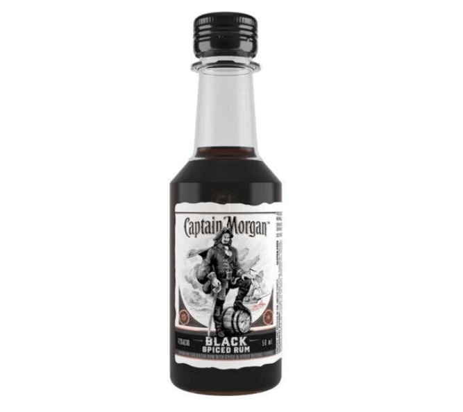 Captain Morgan Black Spiced RumMini 1 Sleeve 10 50 - ml mini bottles - Liquor On Broadway