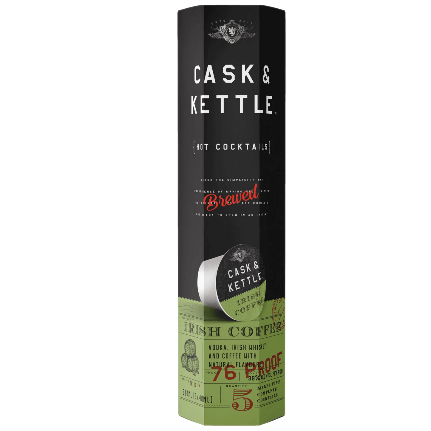 Cask & Kettle Irish Coffee 'Hot Cocktail', USA (5 x 40ml) - Liquor On Broadway