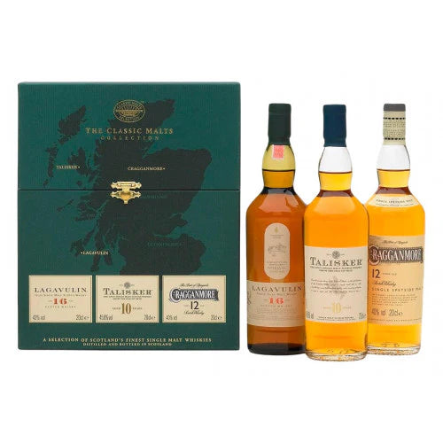 The Classic Malts Collection Single Malt Scotch Whisky Gift Set 3 x 200ml bottles