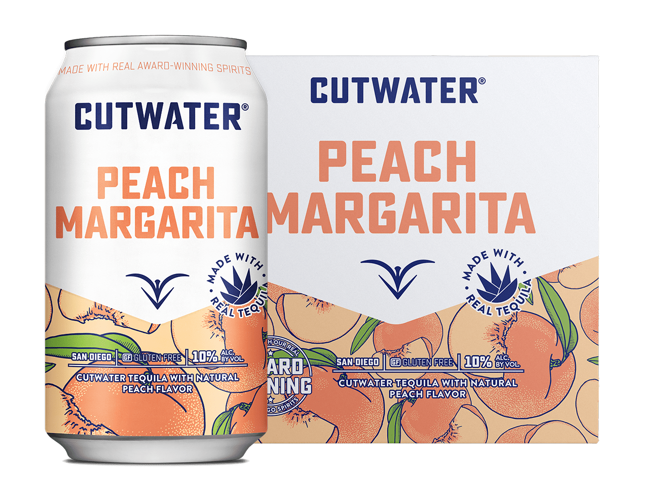 Cutwater Peach Margarita 4 Pack 12 OZ Cans - Liquor On Broadway