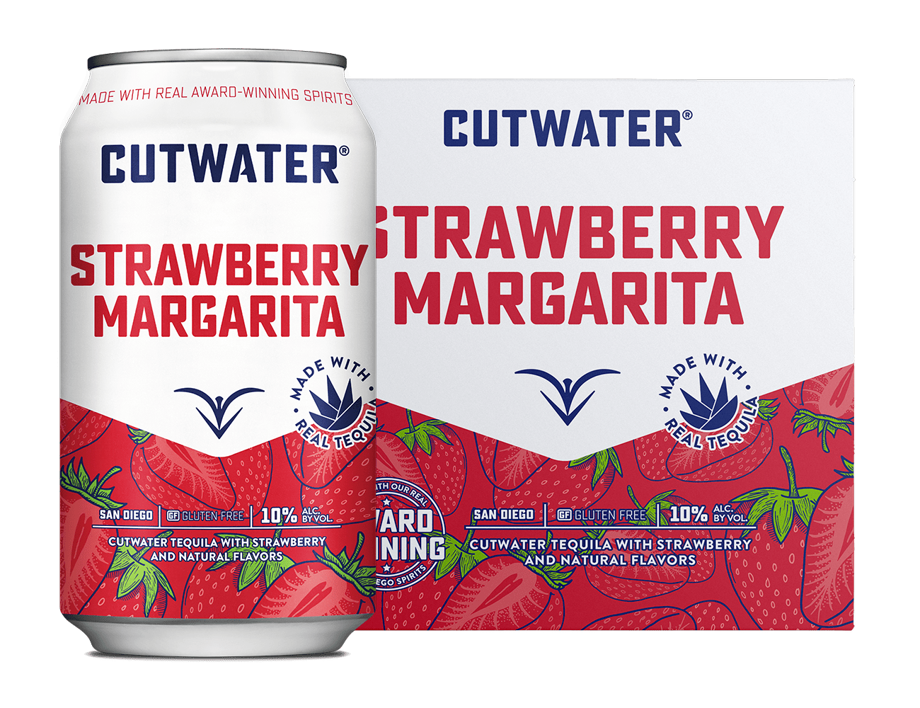 Cutwater Strawberry Margarita 4 Pack 12 OZ Cans - Liquor On Broadway