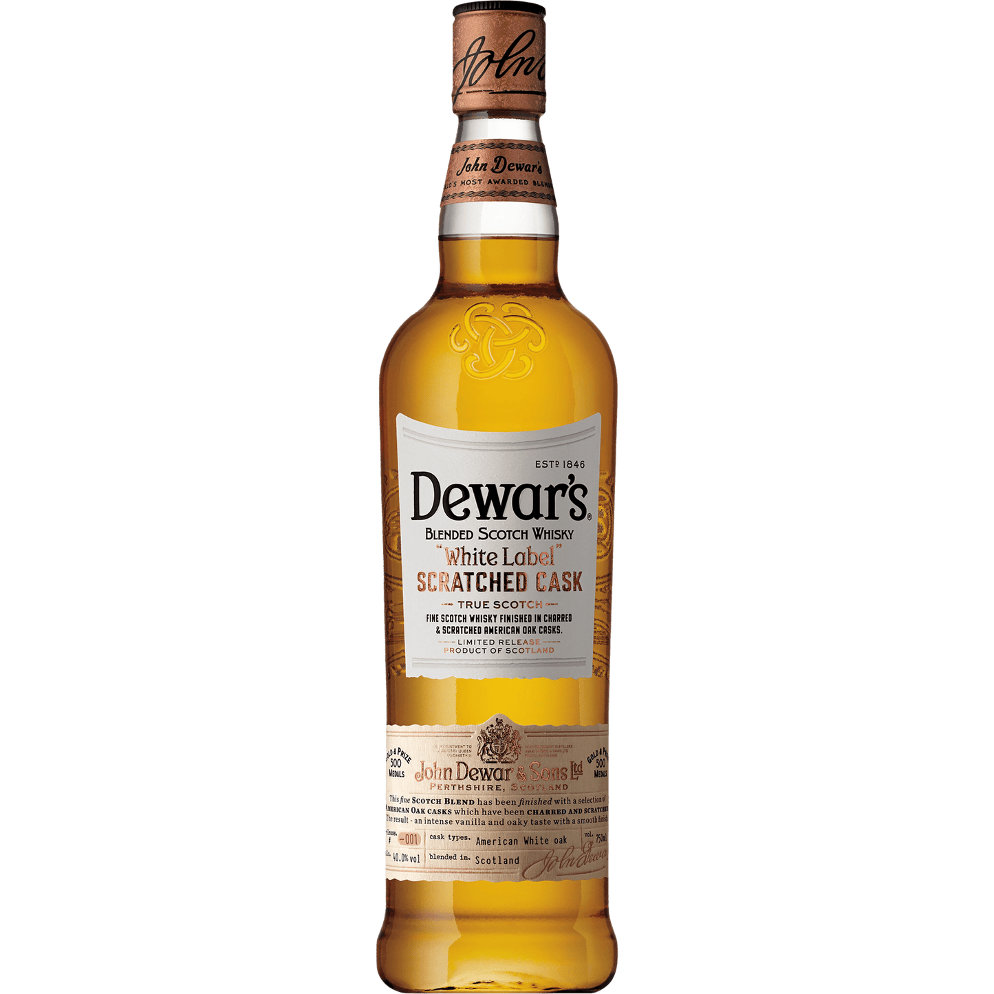 Dewar's White Label Scratched Cask Blended Scotch (750 ML) - Liquor On Broadway