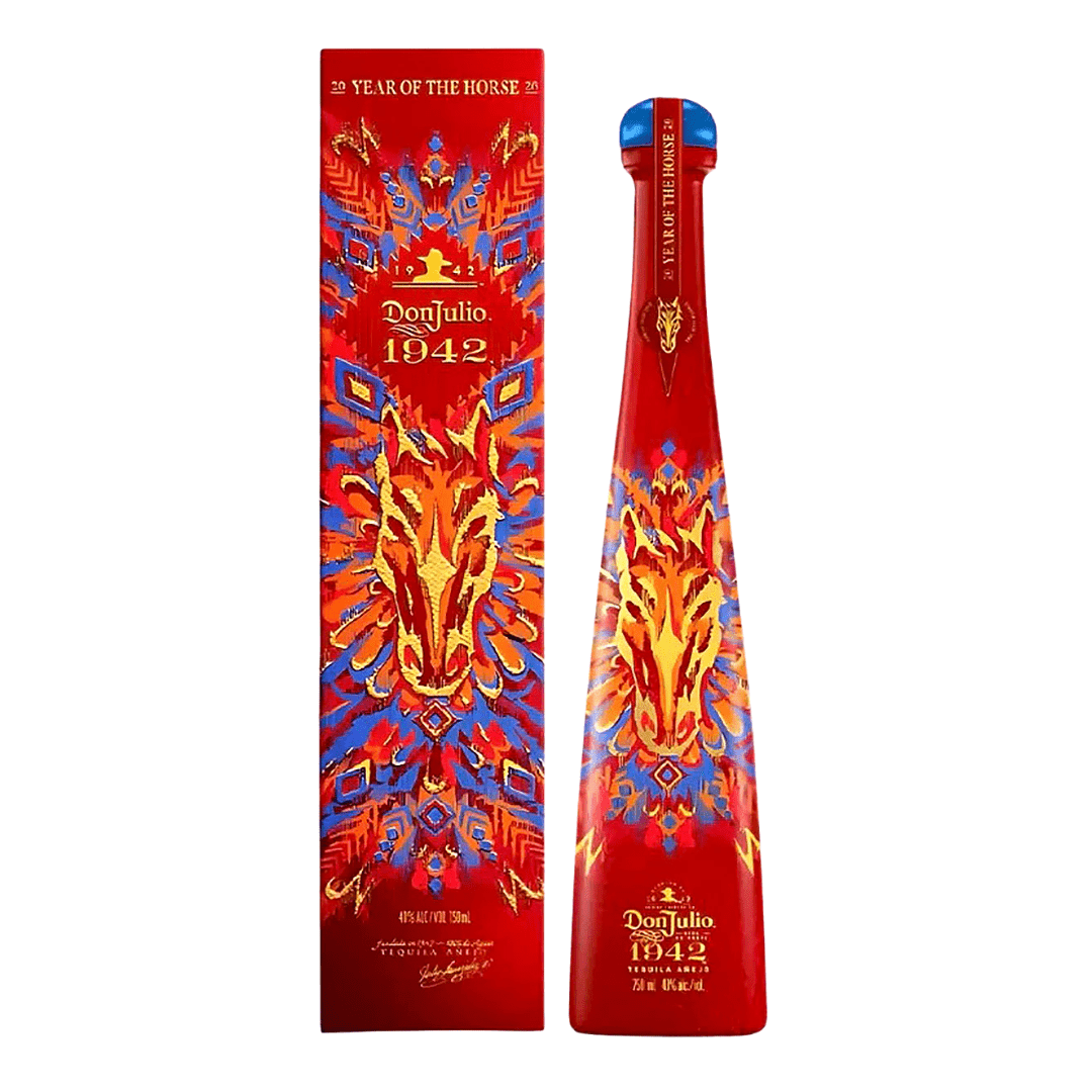 Don Julio 1942 Year of the Horse 2026 Limited Edition Anejo Tequila 750ml crimson and gold bottle