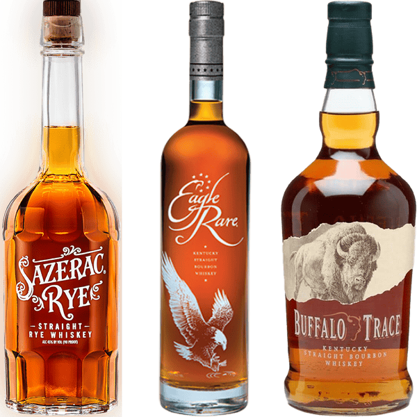 Eagle Rare 10 Year & Buffalo Trace Bourbon & Sazerac Rye Bundle 3 bottles