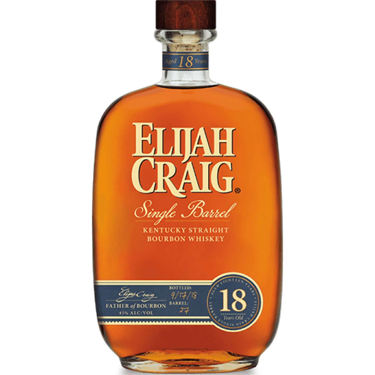 Elijah Craig Single Barrel 18 Year – 90 Proof – 750 ml