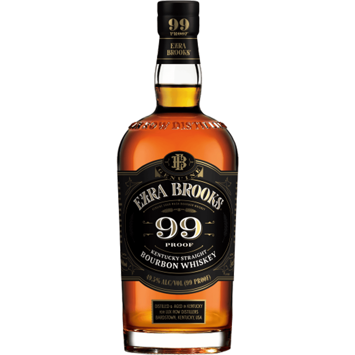 Ezra Brooks 99 Proof Bourbon 750ml front bottle