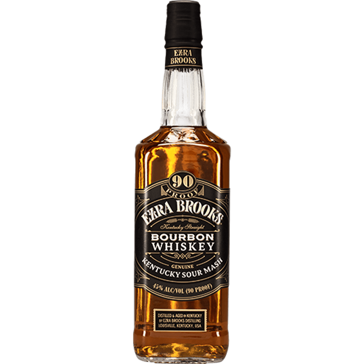 Ezra Brooks Kentucky Sour Mash Bourbon Whiskey 750ml front bottle