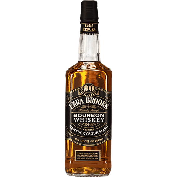 Ezra Brooks Kentucky Sour Mash Bourbon Whiskey 750ml front bottle