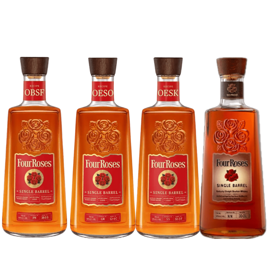 Four Roses OESO OBSF OESK&Single Barrel Bourbon – Limited Edition Kentucky Whiskey Bundle - Liquor On Broadway