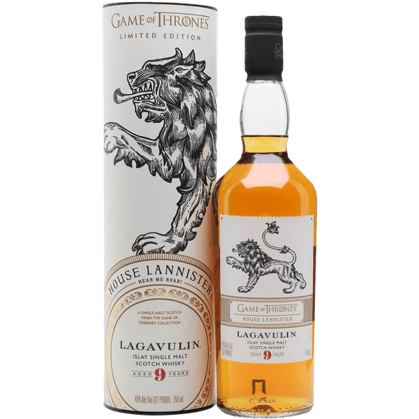 Lagavulin 9 Year House Lannister Game of Thrones Single Malt Scotch Whisky 750ml front bottle