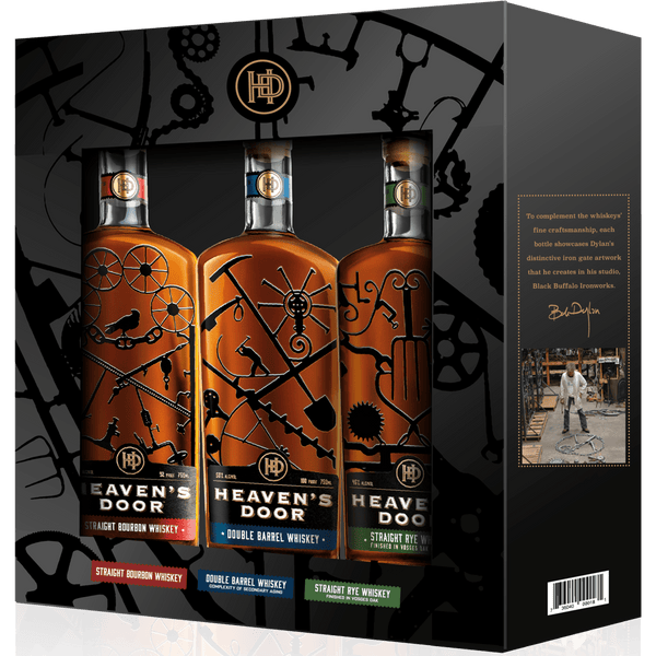 Heavens Door Trilogy Set Bourbon Double Barrel Rye Whiskey Gift Set 3 x 200ml