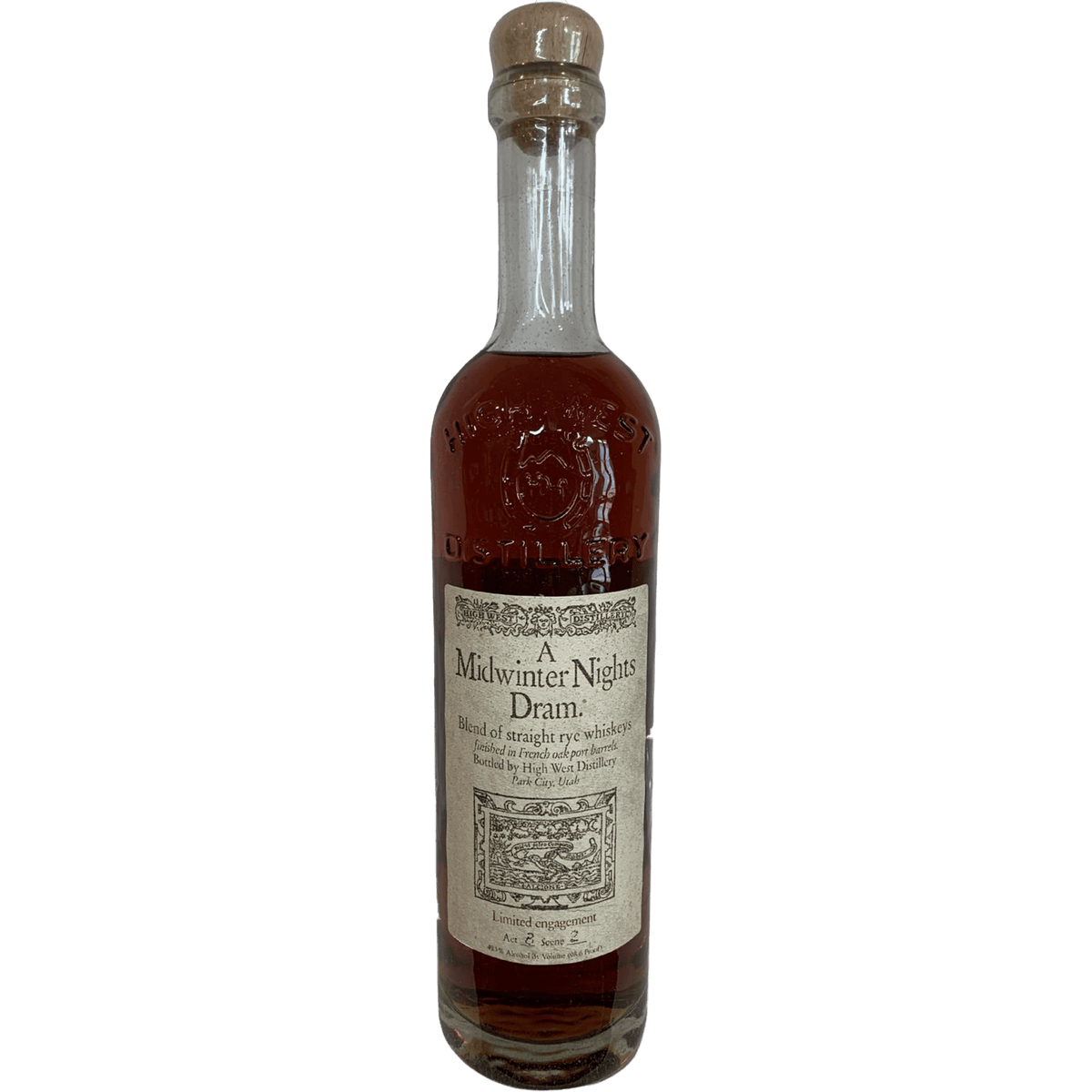 High West A Midwinter Nights Dram Act 8 Scene 5 Rye Whiskey 750ml bottle