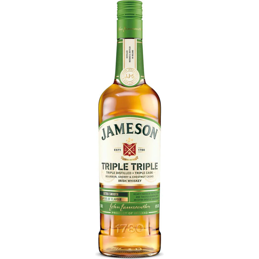 Jameson Triple Triple Blended Irish Whiskey 750ml front bottle