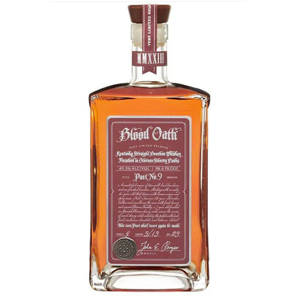 Blood Oath Pact No. 9 Kentucky Straight Bourbon Whiskey 750ml bottle