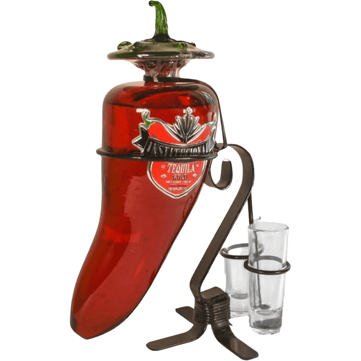 Institucional Chili Pepper Tequila Gold with 2 Shot Glasses 750ml - Liquor On Broadway