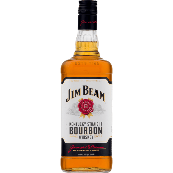 Jim Beam Straight Bourbon Whiskey White Label 750ml bottle
