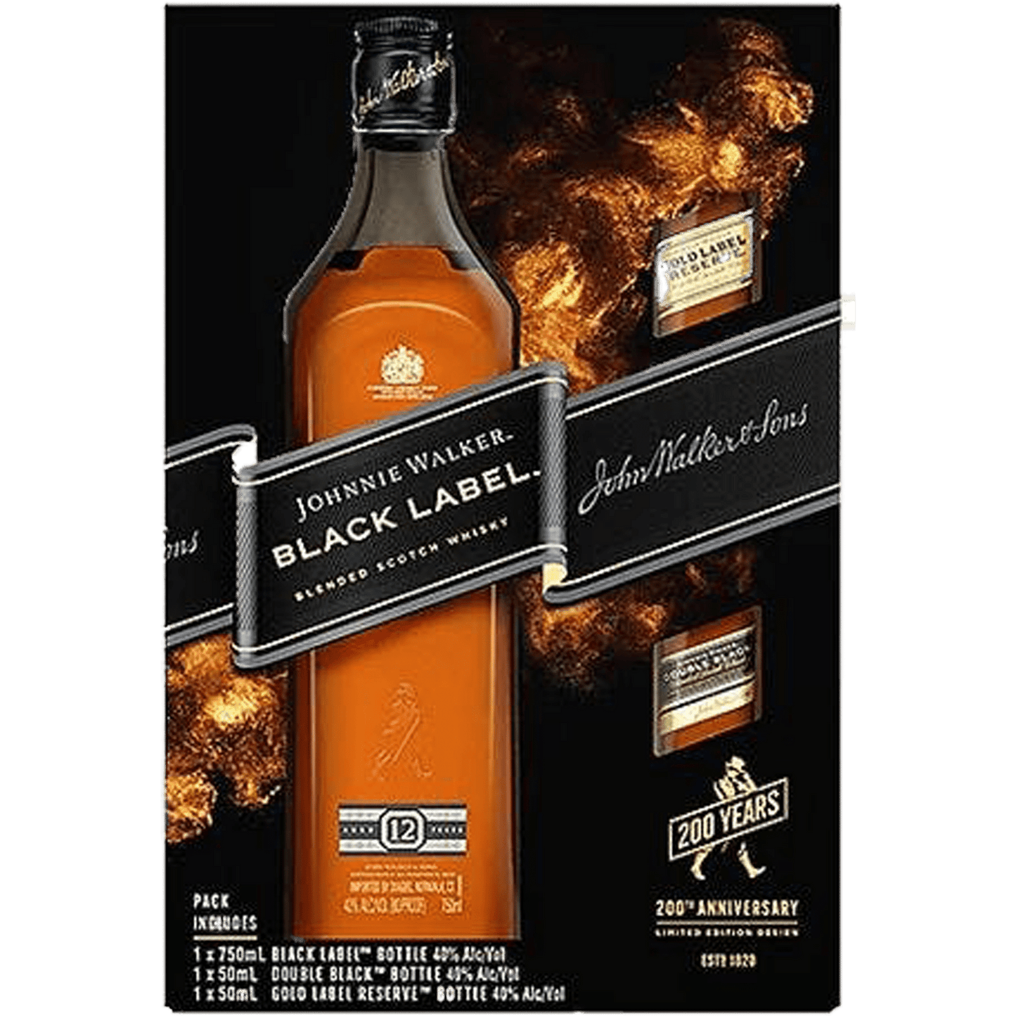 Johnnie Walker Black Label with 2 50mls Gift Set - Liquor On Broadway