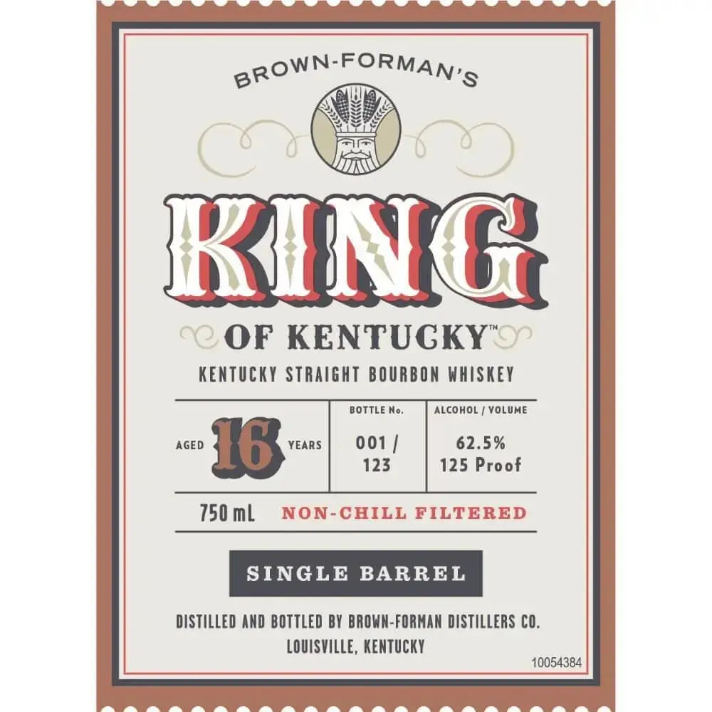 King of Kentucky 16 Year Old Single Barrel Kentucky Straight Bourbon 2023 Release 130.7 Proof 750ml bottle