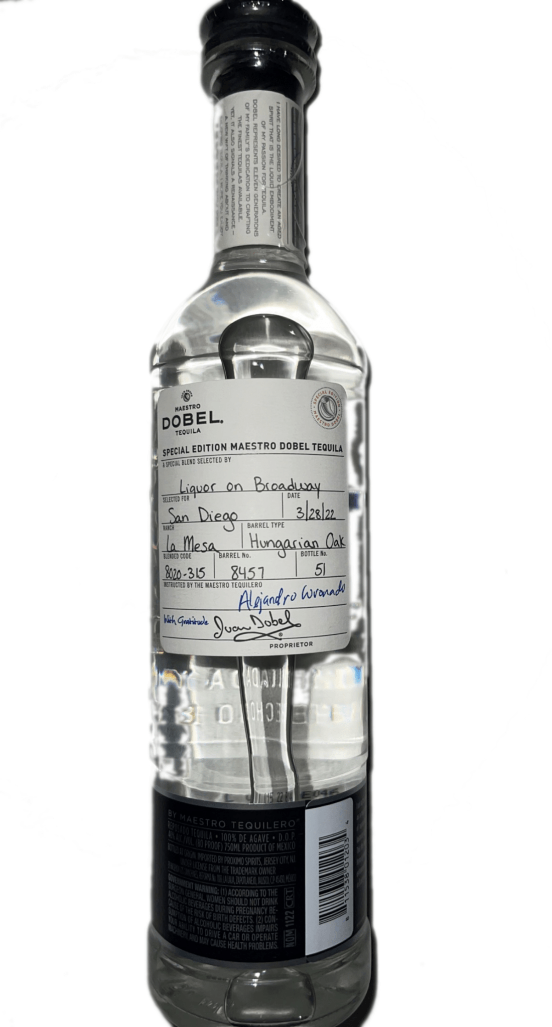 Maestro Dobel Tequila - Liquor on Broadway Barrel Pick - Liquor On Broadway