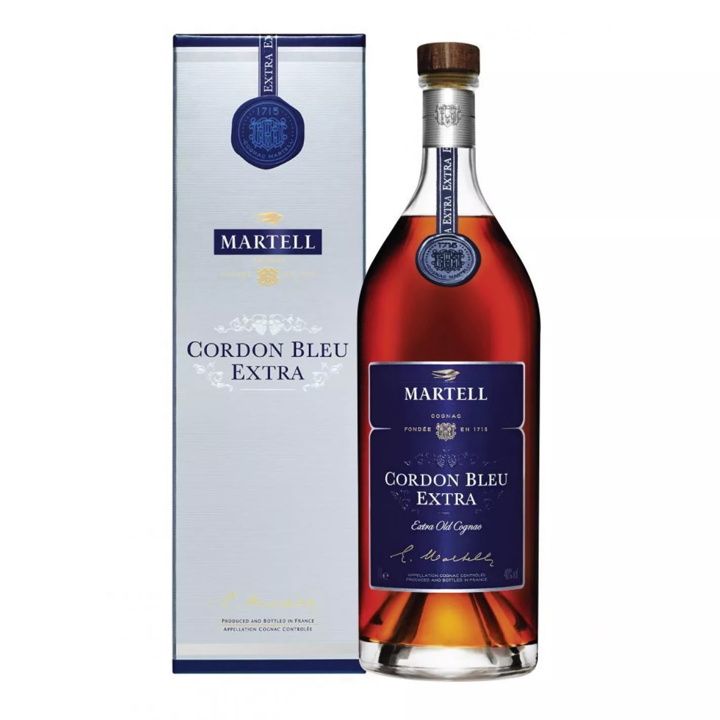 Martell Cordon Bleu Grand Classic Cognac 750ml grey and silver gift box
