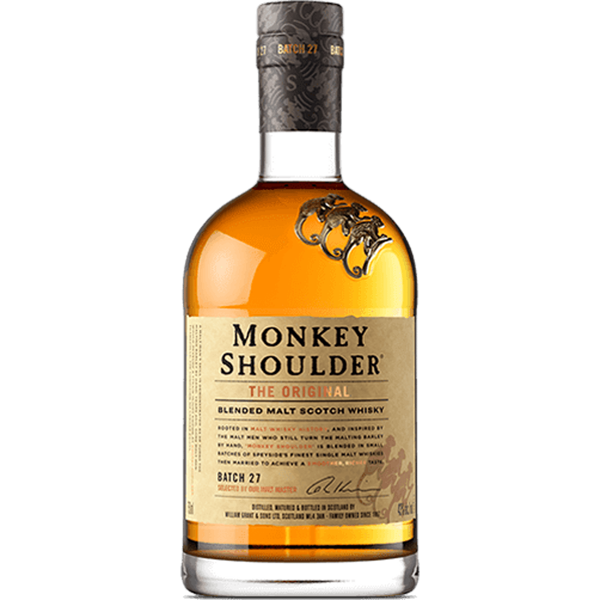 Monkey Shoulder Blended Scotch Whisky 750ml front bottle