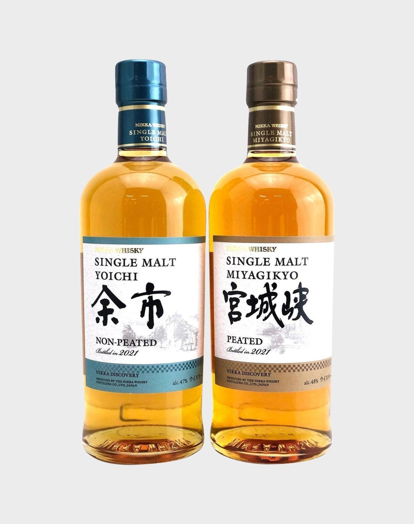 Nikka Discovery Miyagikyo Peated & Yoichi Non - Peated Set - Liquor On Broadway