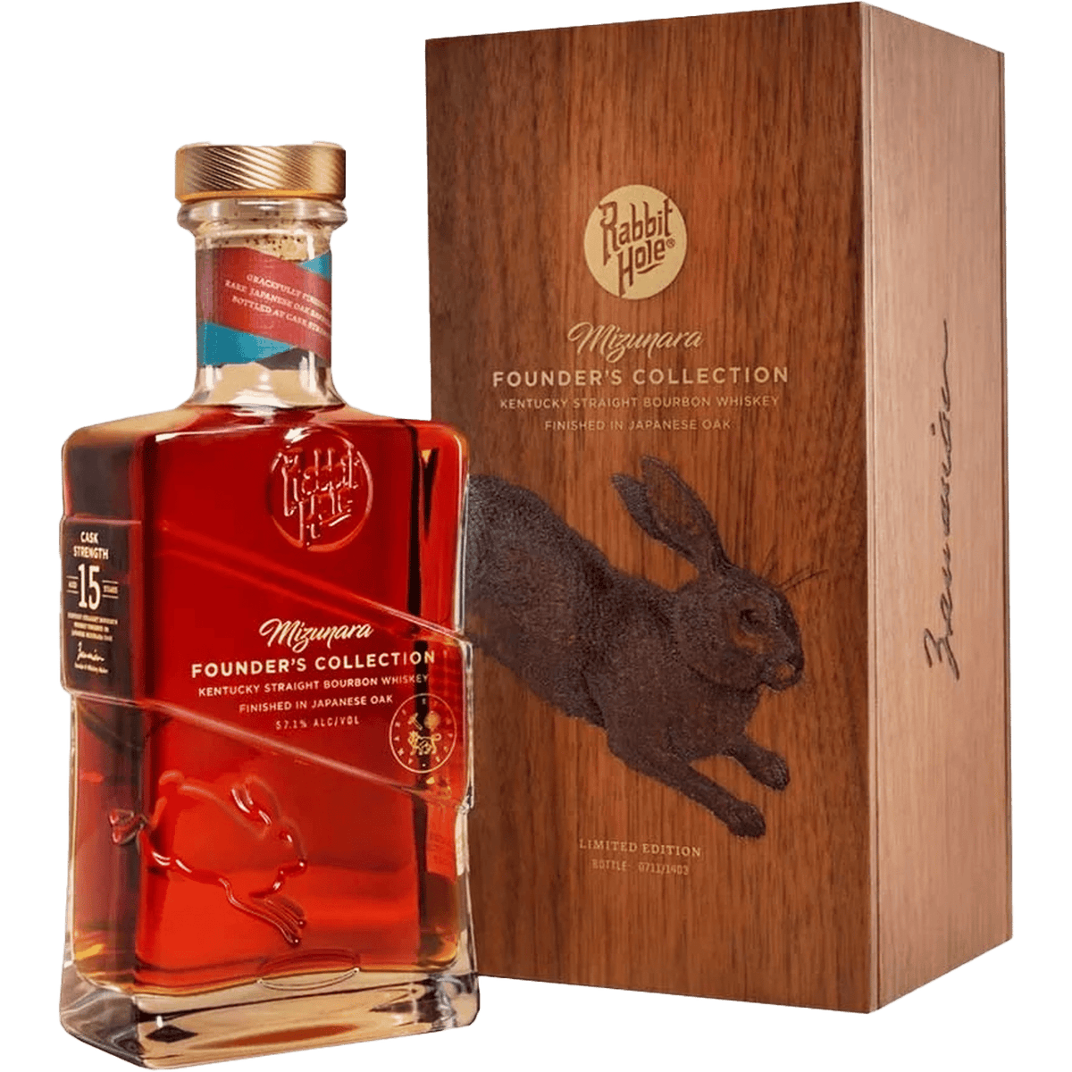 Rabbit Hole Founder's Collection Mizunara 15 Year Old Kentucky Straight Bourbon Whiskey 750ml bottle