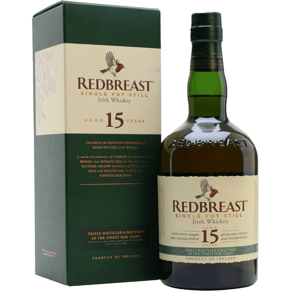 Redbreast 15 Year Single Pot Still Irish Whiskey 750ml bottle