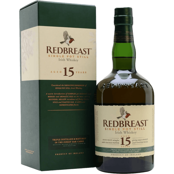 Redbreast 15 Year Single Pot Still Irish Whiskey 750ml bottle