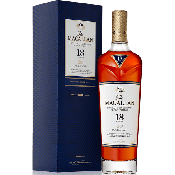 The Macallan Double Cask 18 Year Single Malt Scotch 2022 Release 750ml front bottle