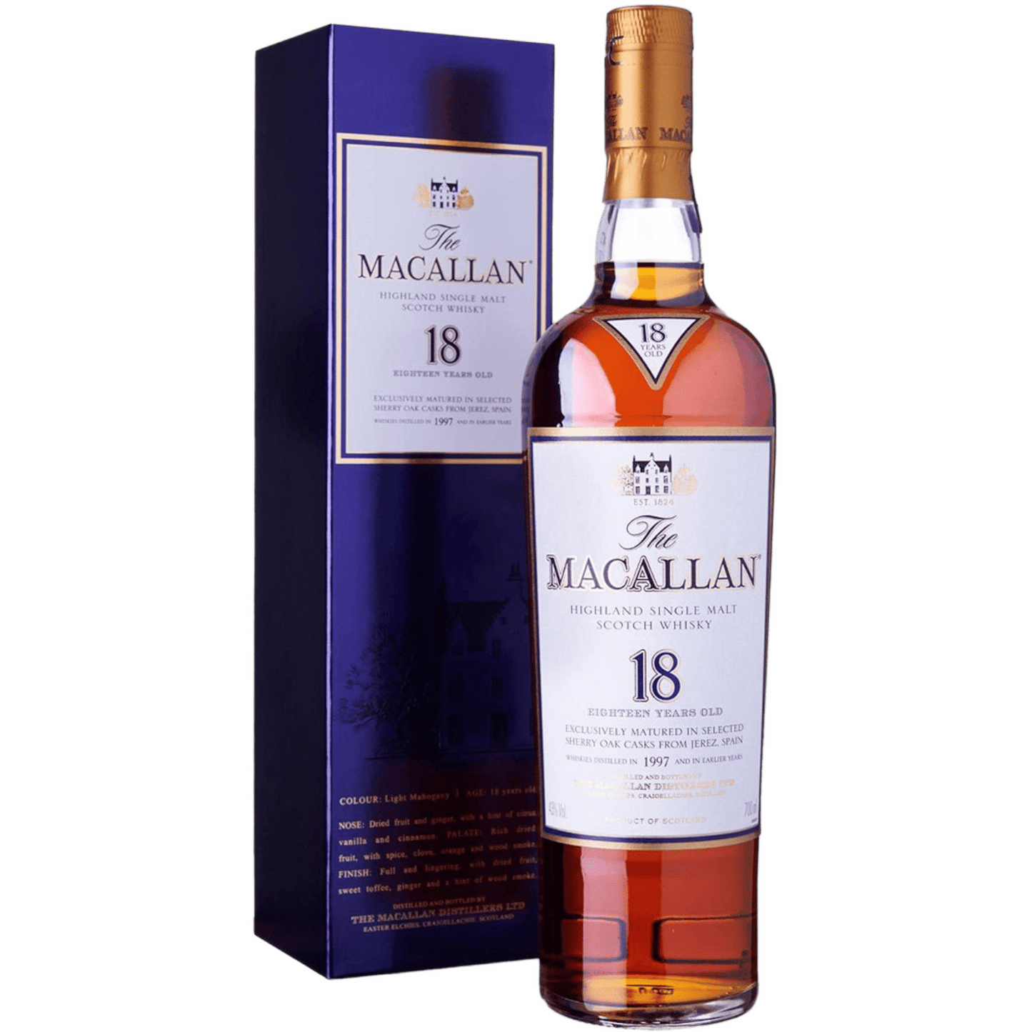 The Macallan 18 Year Old Sherry Oak 1997 Scotch Whisky - Discontinued Bottle - Liquor On Broadway