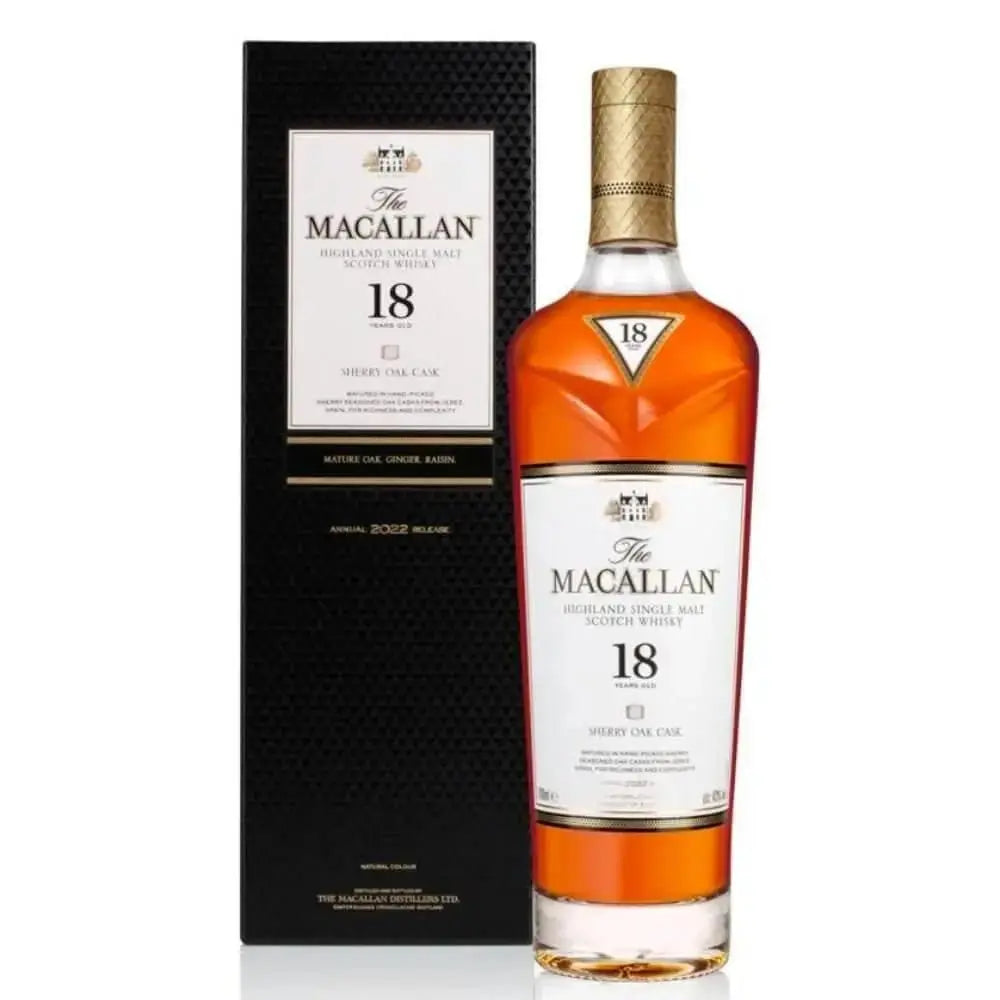 The Macallan Sherry Oak 18 Year Old 2022 Release Speyside Single Malt Scotch Whisky 750ml bottle