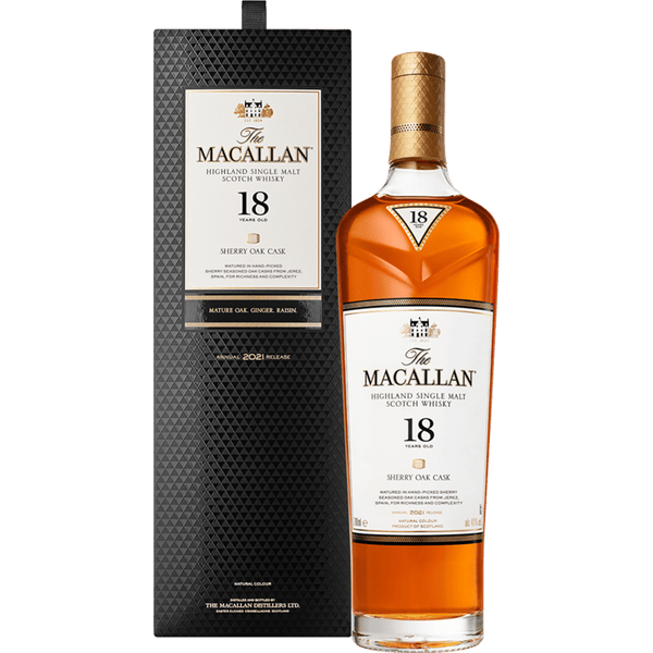 The Macallan 18 Year Sherry Oak Cask 2021 Annual Release Highland Single Malt Scotch Whisky 750ml