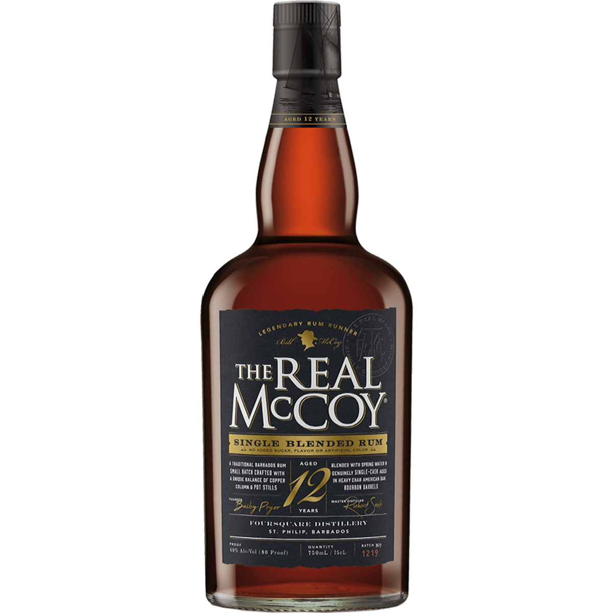 The Real McCoy 12 Year Rum 750ml bottle