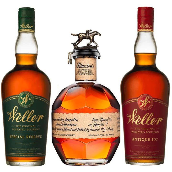 W.L. Weller Special Reserve & Blanton's Bourbon & W.L. Weller Antique 107 Bundle 3 bottles