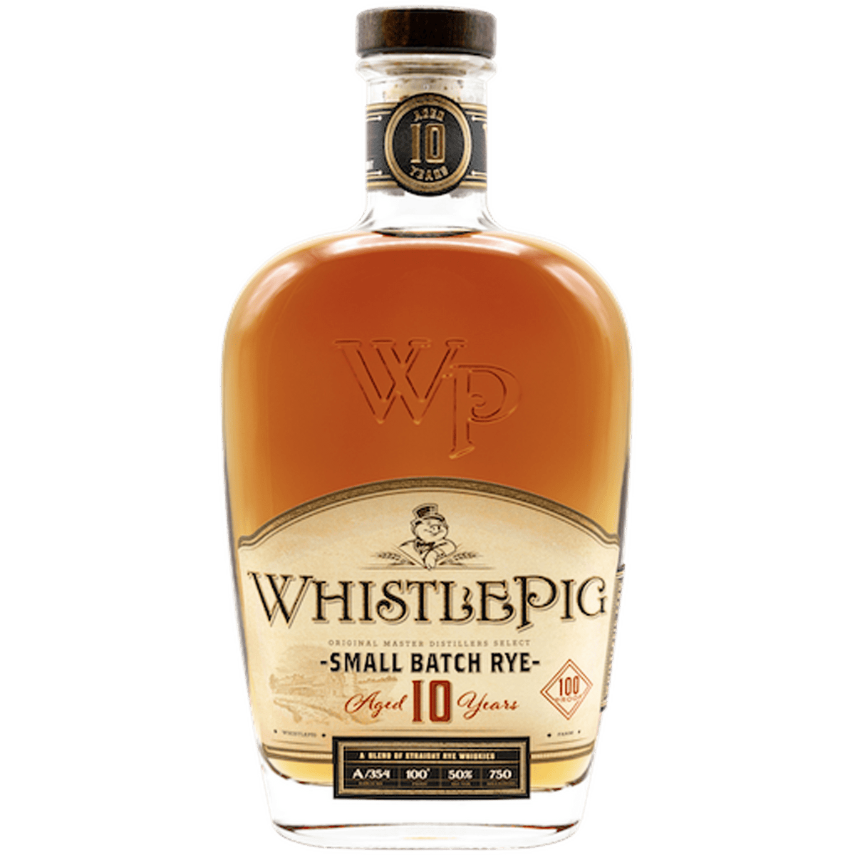 WhistlePig 10 Year Small Batch Straight Rye Whiskey 750ml front bottle