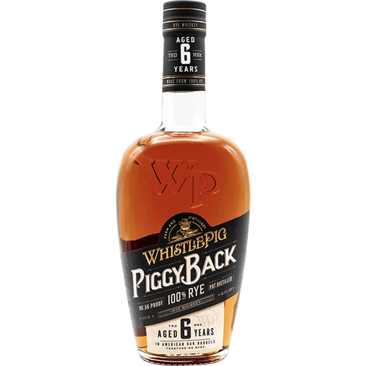 WhistlePig PiggyBack 6 Year Canadian Rye Whisky 750ml front bottle